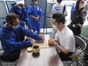 柿島代表と山形の方の囲碁対戦